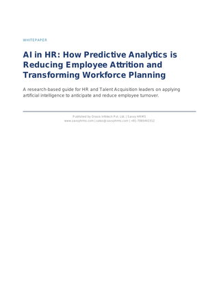 AI in HR: How Predictive Analytics is Reducing Employee  Attrition and Transforming Workforce Planning