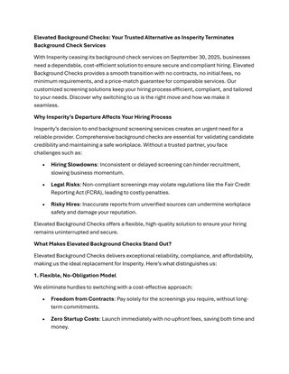 Elevated Background Checks: A Trusted Alternative as Insperity Terminates Background Check Services