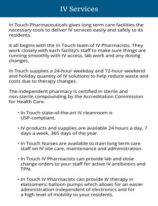 In Touch Pharmaceuticals: IV Services for Long Term Care Facilities