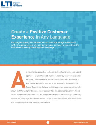 Creating a Positive Customer Experience in Any Language!