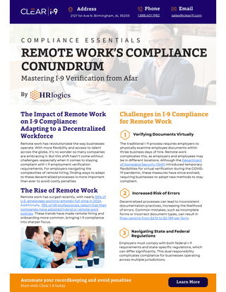 Remote Work’s Compliance Conundrum: Mastering I-9 Verification from Afar