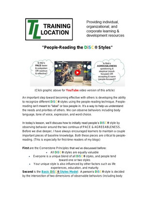 People-Reading the DiSC® Styles