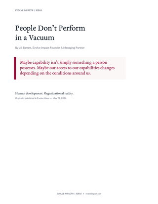 People Don’t Perform in a Vacuum