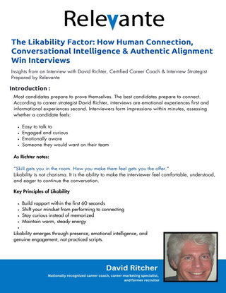 The Likability Factor -- Interviewing Strategies that can Win You the Job