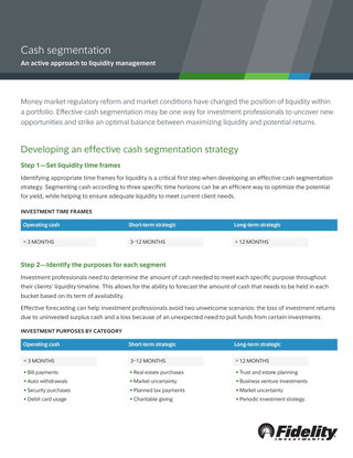 Cash segmentation - an active approach to liquidity management 