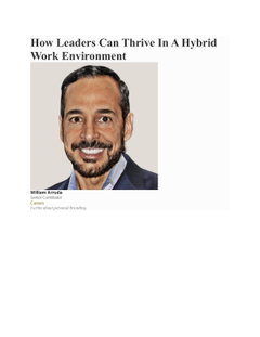 How Leaders Can Thrive In A Hybrid Work Environment