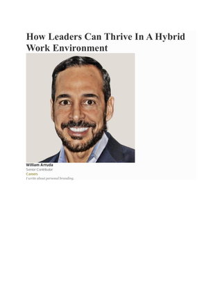 How Leaders Can Thrive In A Hybrid Work Environment