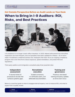 When to Bring in I-9 Auditors ROI, Risks, and Best Practices