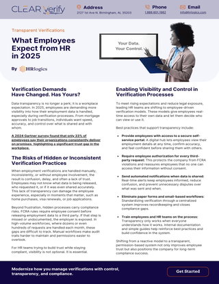 Transparent Verifications | What Employees Expect from HR in 2025