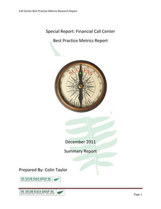 Financial Call Center Best Practice