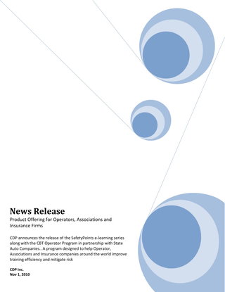Product Offering for Operators, Associations and Insurance Firms