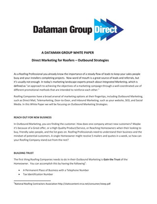 Direct Marketing for Roofers
