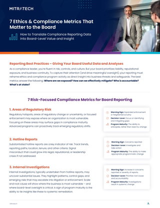 7 Ethics & Compliance Metrics For Board Reporting