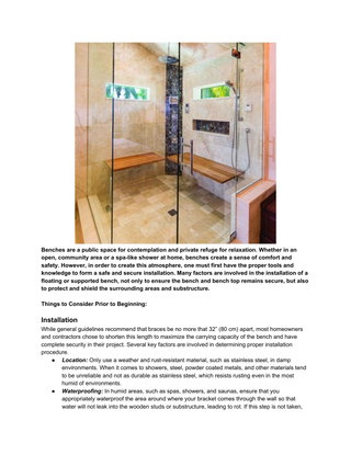 Considerations for Bench Installations