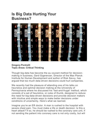 Is Big Data Hurting Your Business?