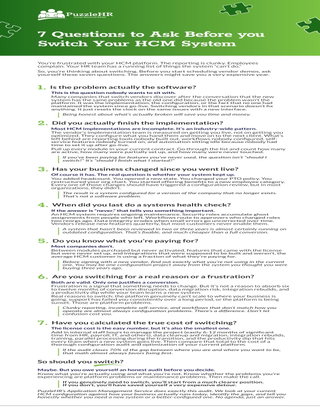 7 Questions to Ask Before You Switch Your HCM System