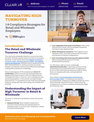 Navigating High Turnover: I-9 Compliance Strategies for Retail and Wholesale Employers