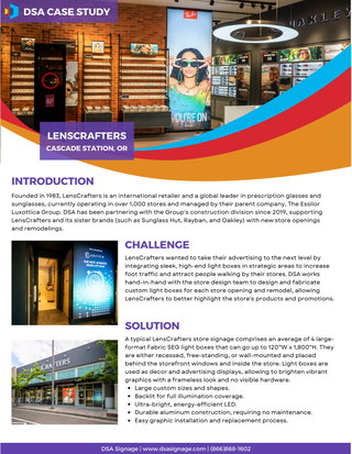 Behind the Scene: Leading Optical Retailer LensCrafters Continues to Build a Strong Brand Identity Through In-Store Advertising