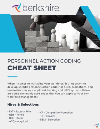 Personnel Action Coding Cheat Sheet