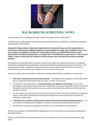 Are you certain your background vendor conducts thorough criminal record checks?