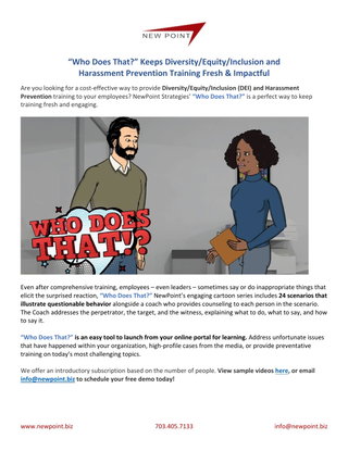 "Who Does That?" DEI & Harassment Prevention Training
