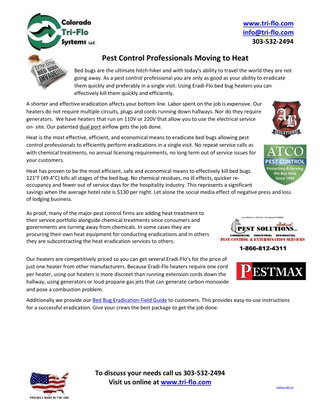 Pest Control Professionals Moving to Heat to Kill Bed Bugs