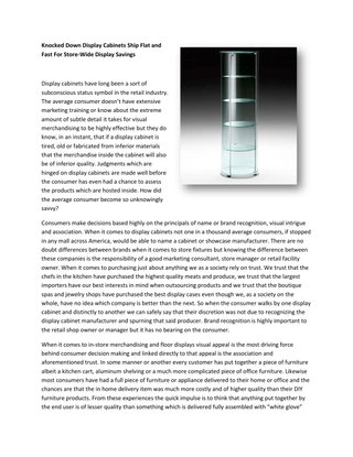 Knocked Down Display Cabinets Ship Flat and Fast For Store-Wide Display Savings 