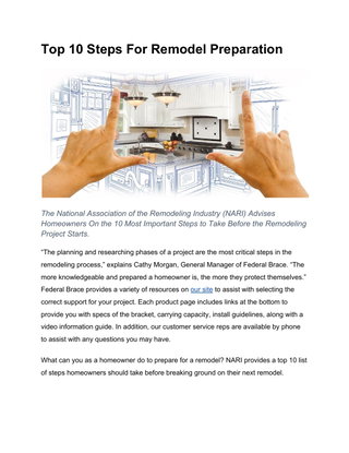 Top 10 Steps for Remodel Preparation