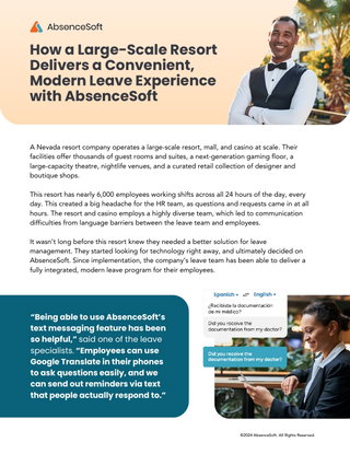 How a Large-Scale Resort Delivers a Convenient, Modern Leave Experience with AbsenceSoft