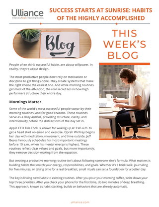 Success Starts at Sunrise: Habits of the Highly Accomplished