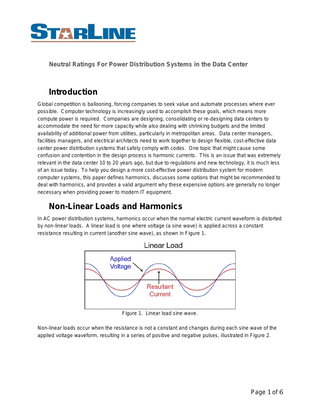 Neutral Ratings For Power Distribution Systems in the Data Center