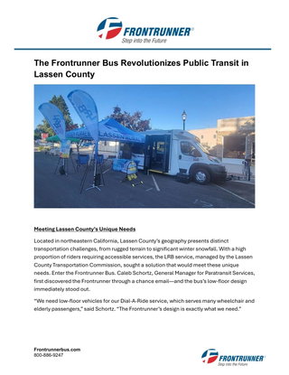 How the Frontrunner Helped Lassen County with its Senior Community