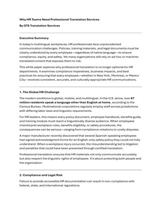 Bridging the Language Gap in the Global Workplace