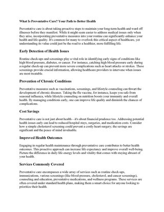 What Is Preventative Care? Your Path to Better Health
