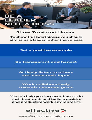 There is a difference between being a "boss" and being a "leader". . . 
