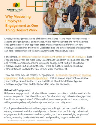 Why Measuring Employee Engagement as One Thing Doesn’t Work