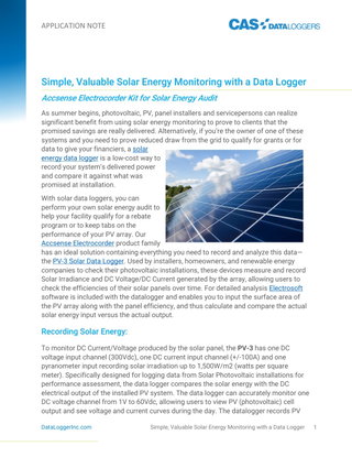Simple, Valuable Solar Energy Monitoring with a Data Logger