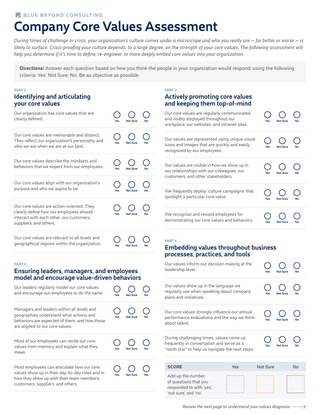 Value's Assessment