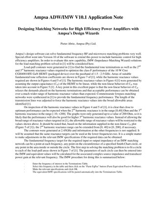 Introduction to Designing Matching Networks with the ADW
