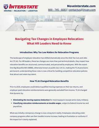 How Permanent Tax Changes are Reshaping Employee Relocation Policies