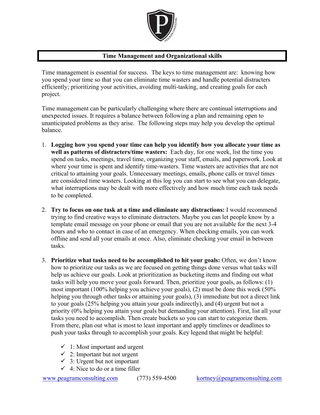 Time Management and Organizational Skills