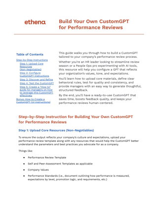 Build Your Own CustomGPT for Performance Reviews