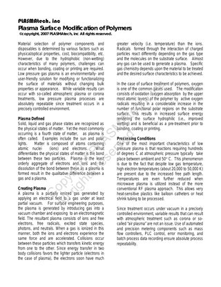 Plasma Surface Modification of Polymers