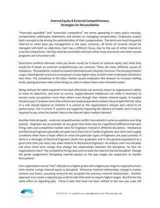 Internal Equity & External Competitiveness: Strategies for Reconciliation