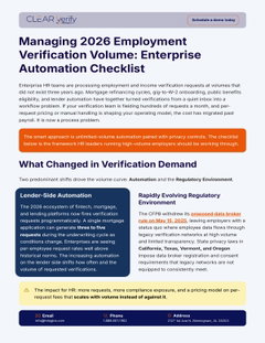 Managing 2026 Employment Verification Volume: Enterprise Automation Checklist