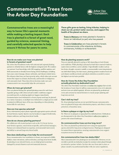 Commemorative Trees from the Arbor Day Foundation 