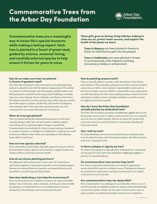 Commemorative Trees from the Arbor Day Foundation 