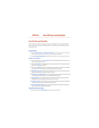 HR Year-End Checklist