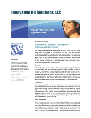 What are the Challenges Facing the HR Professional in the Future?