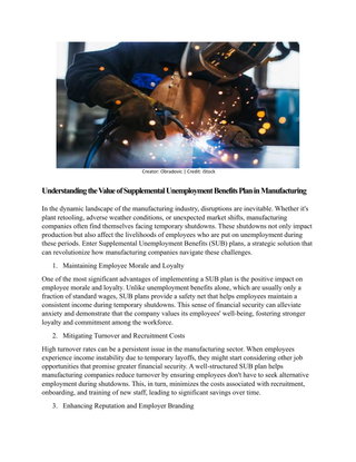 Understanding the Value of Supplemental Unemployment Benefits Plans in Manufacturing